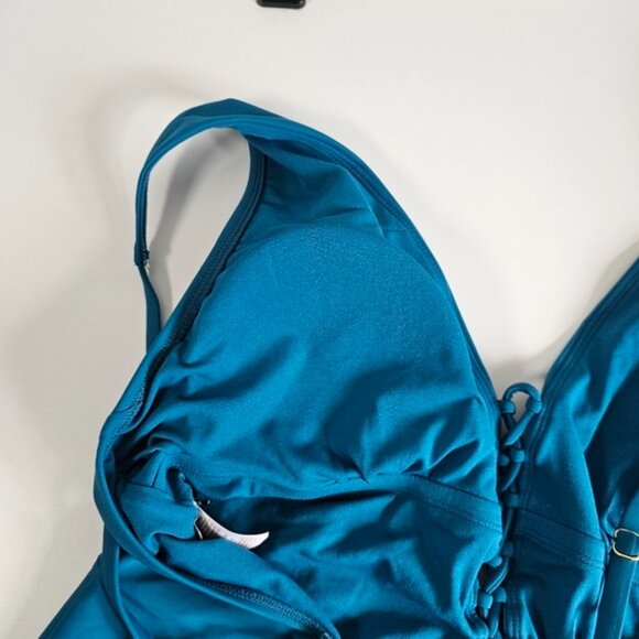 Shade   Shore Blue One-Piece Lace Up Swimsuit Sz Small NEW - Picture 5 of 7